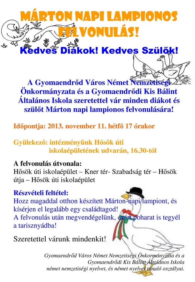 Márton napi lampionos felvonulás