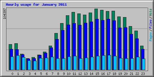 Hourly usage for January 2011