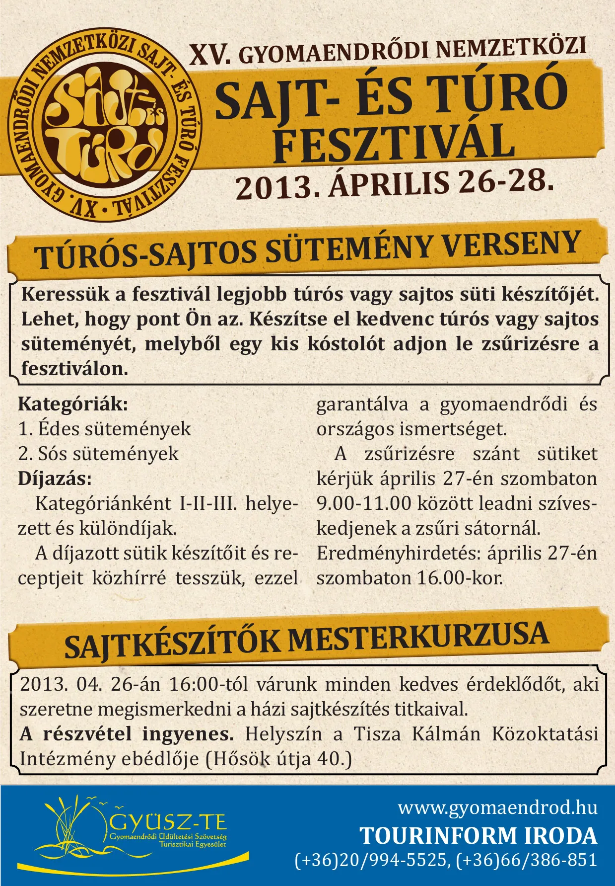 XV. Nemzetközi Sajt- és Túrófesztivál