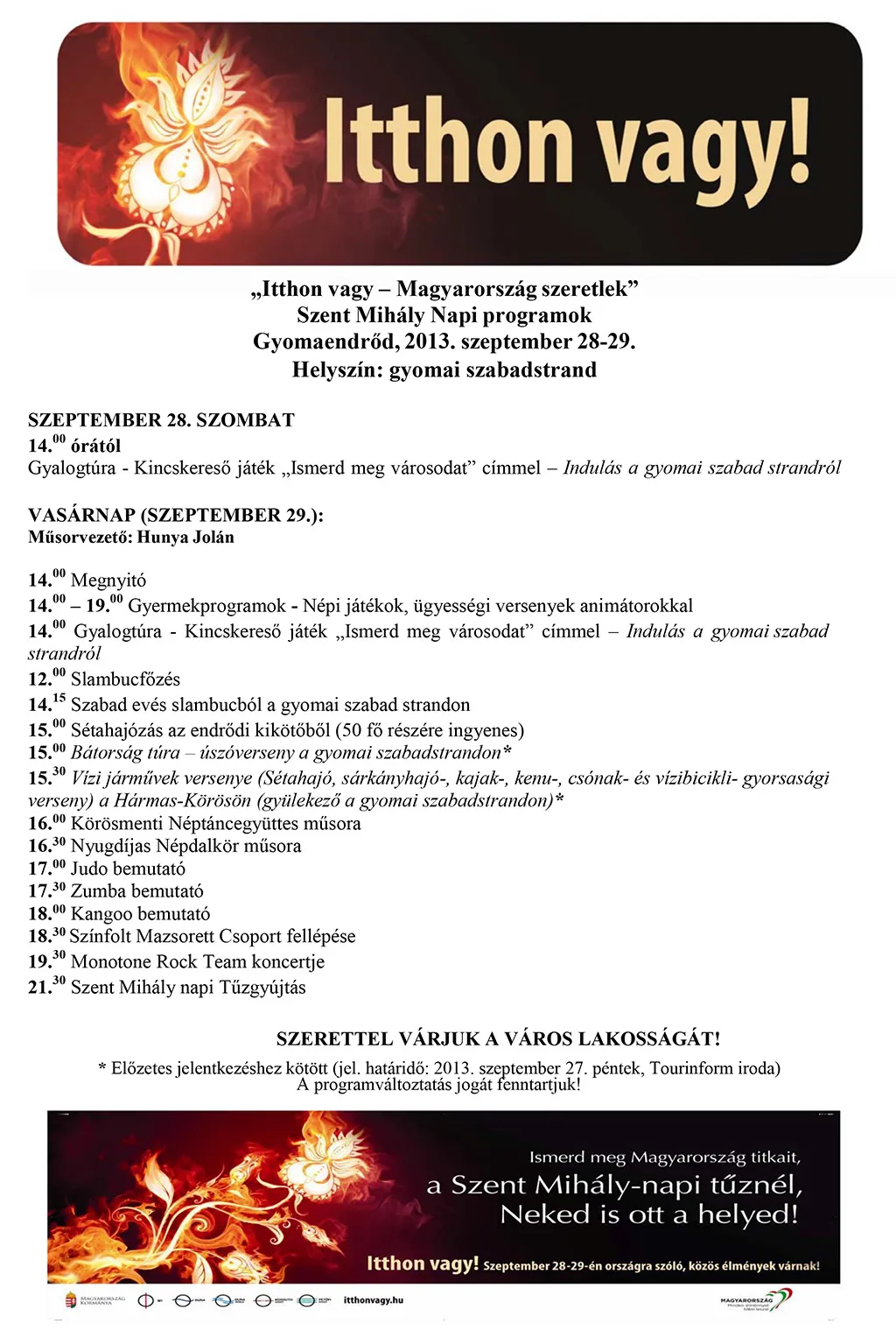 Szent Mihály Napi programok
