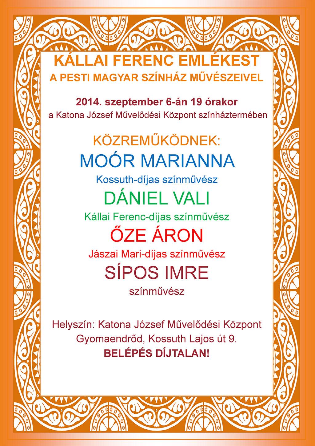 Kállai Ferenc emlékest