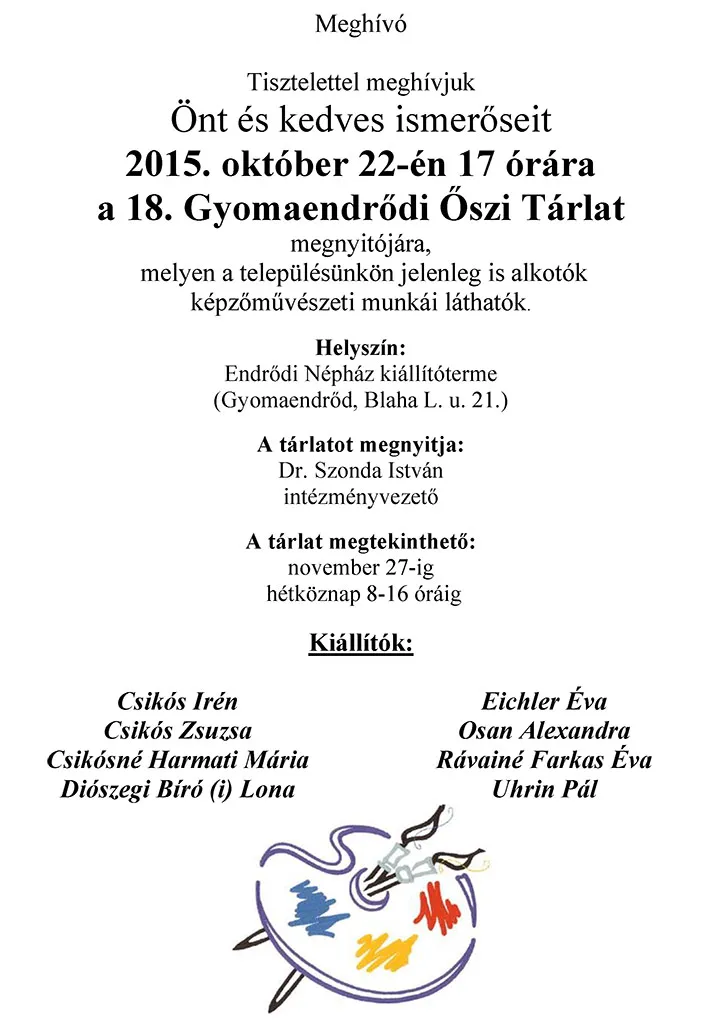 XVIII. Gyomaendrődi Őszi Tárlat