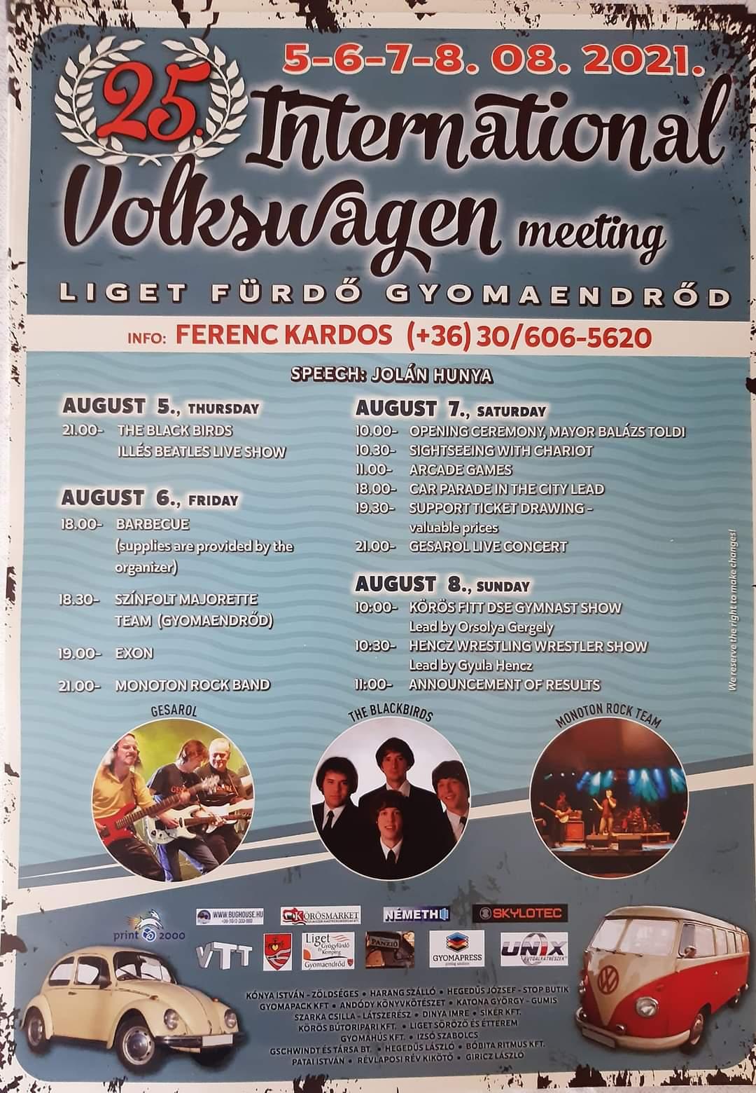 XXV. Nemzetközi Volkswagen "BOGÁR" Találkozó és Busz Party