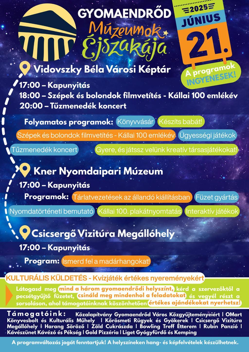 Múzeumok Éjszakája 2025