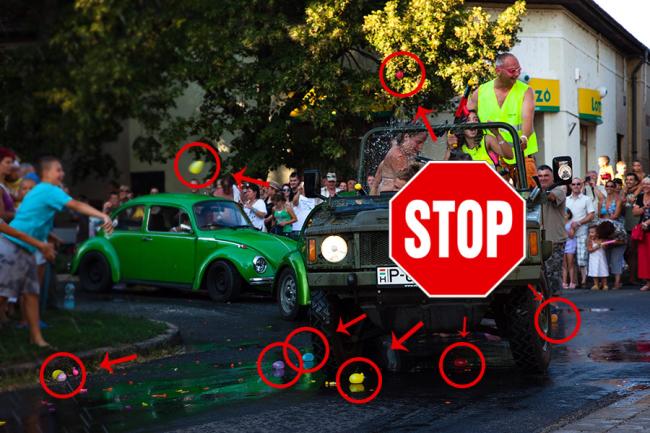 Ne használják a vízibombákat!